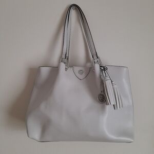 Anne Klein Elegant Light Grey Tote with Tassel Accent